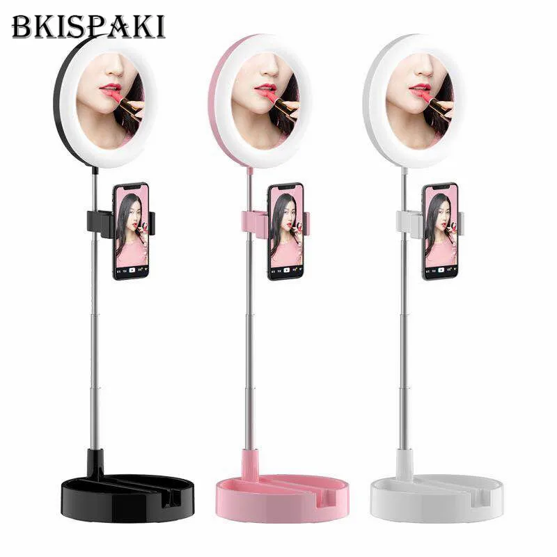 

6.3inch Mirror LED Ring Light with Phone Holder Dimmable Desktop Selfie LED Ringlight for TikTok Live Video Streaming Fill Light