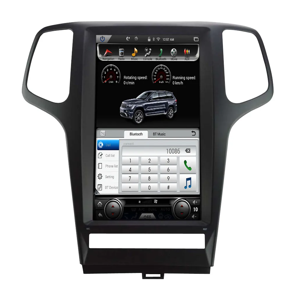 Автомагнитола для Jeep Grand Cherokee мультимедийный DVD плеер на Android 13 3 с вертикальным