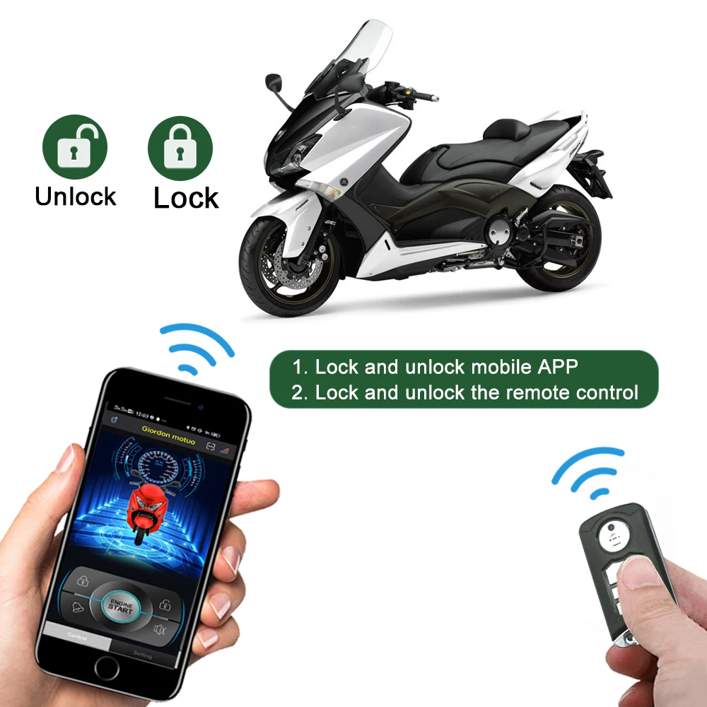 12V Car High Power Siren Security Alarm System Remote Control Anti-theft Motorcycle Bike Waterproof High Power Smartphones contr