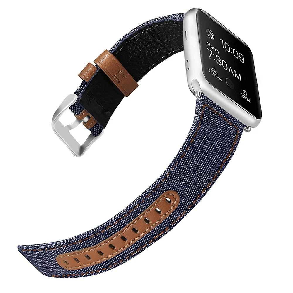 blue Ремешок для Apple Watch 42 мм/44 мм 38 мм/40 мм серия 5 4 кожаный ремешок для iWatch 3 2 1 Широкие ремешки для мужчин и женщин correa - Цвет ремешка: blue