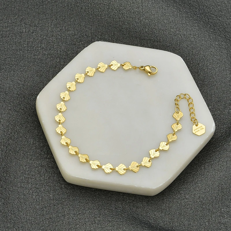 Letdiffery Elegant Hearts Chain Bracelets Golden Stainless Steel Women Engagement Gifts bracelet jewelry