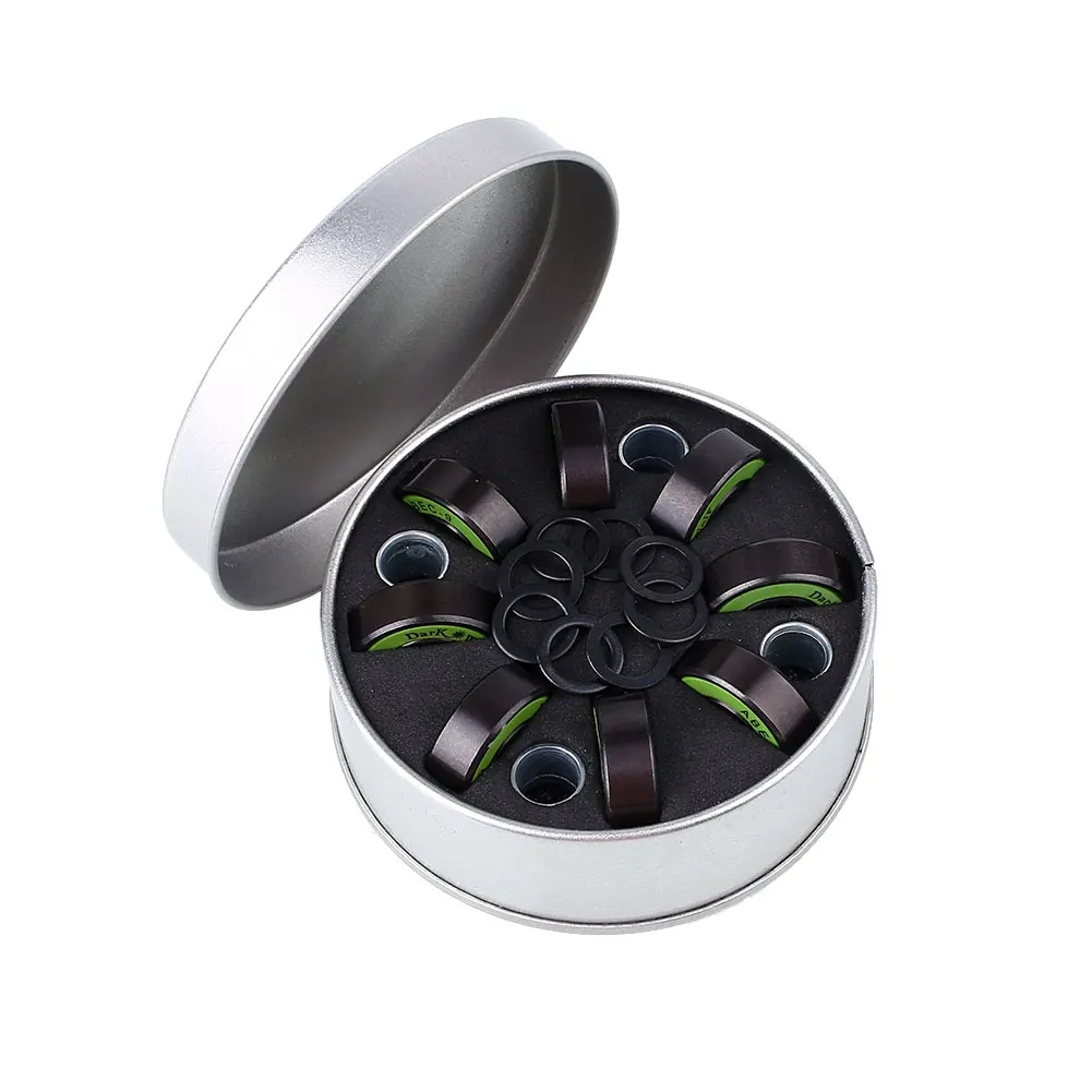 8pcs Skateboard Longboard Roller Skate Bearings with Washer Spacer Box Kit Black Sports Aaccessories Sports Supply Birthday Gift