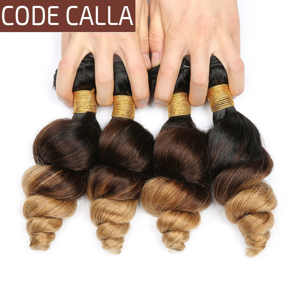 

Code Calla Malaysian Loose Wave Hair Weave Bundles Remy Ombre Color Hair 100% Human Hair Extensions For Woman Free Shipping