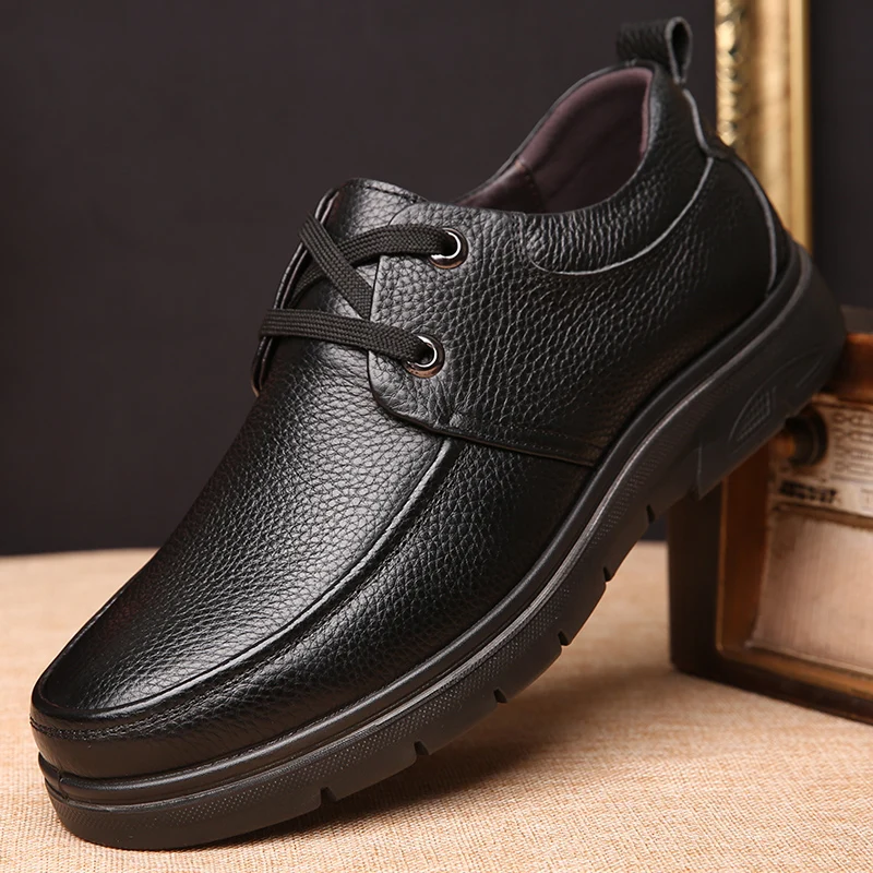 

Business Formal Shoes genuine Cow Leather Casual Shoes Men Loafers lace up Fashion Moccasins Outdoor wedding party Tooling shoes