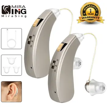 Mirasing-Mini amplificadores auditivos recargables, soporte auditivo inalámbrico para ancianos, pérdida moderada a severa, envío directo