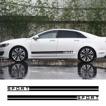 

2PCS Sport Car Door Side Graphics Vinyl Stickers For Lincoln MKZ MKT MKC Navigator Continental Auto Body Decor Decal Accessories