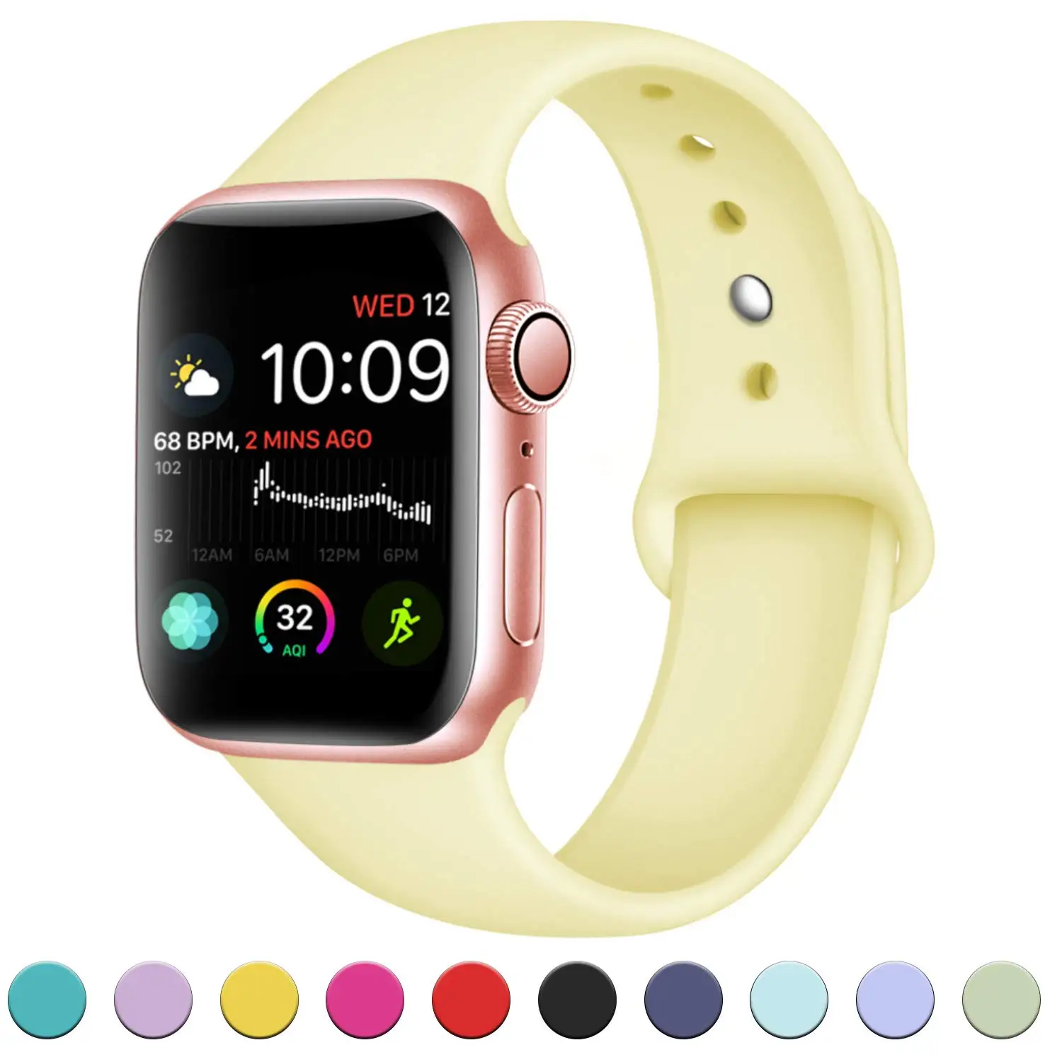 

Silicone Watch Band For Apple Watch 38mm 42mm 40mm 44mm Sport Watch Strap Replacement Bands for iWatch Series 4/3/2/1