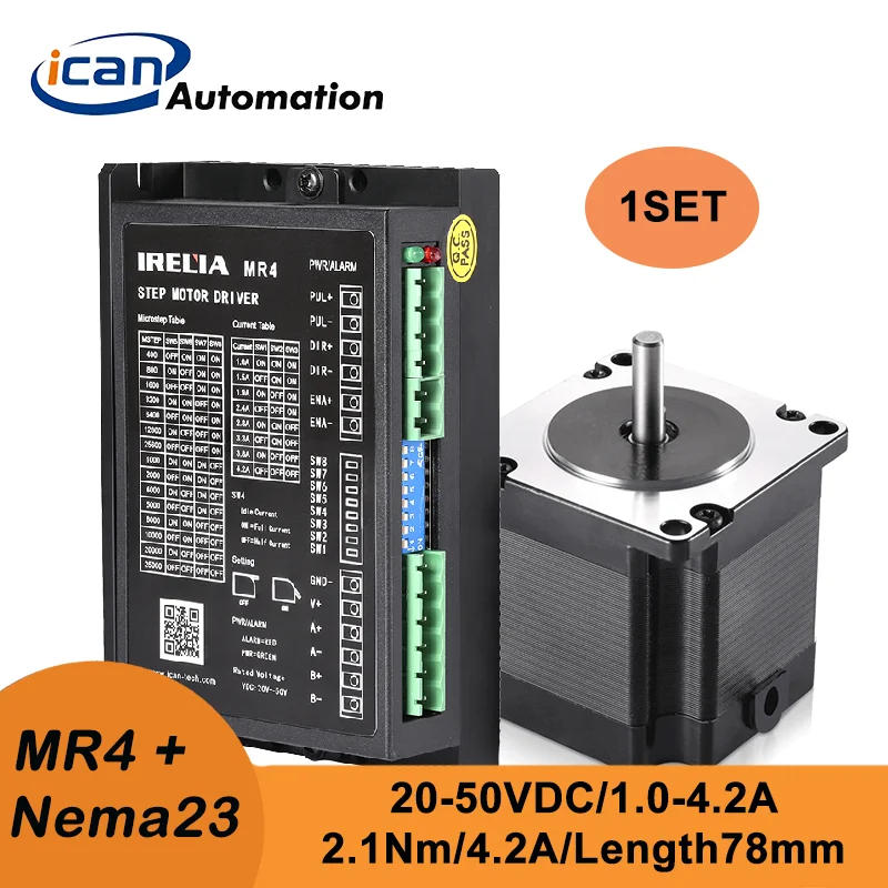ICAN Драйвер шагового двигателя Nema 23 2.6Nm 4.5A MR4 1 0-4.2A 20-50VDC мотор для станков с ЧПУ |