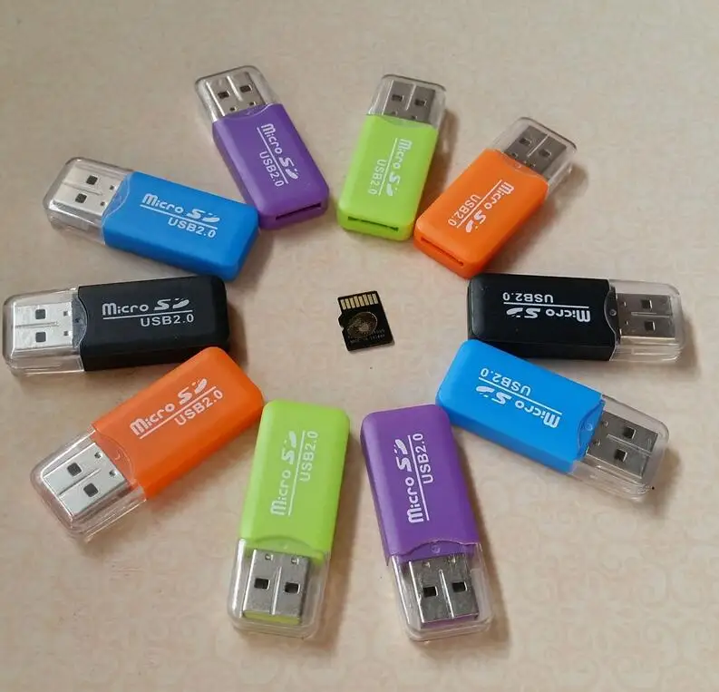 Высокоскоростной USB кард-ридер 2,0 Мини Micro SD T-Flash TF M2 кард-ридер Micro USB OTG адаптер