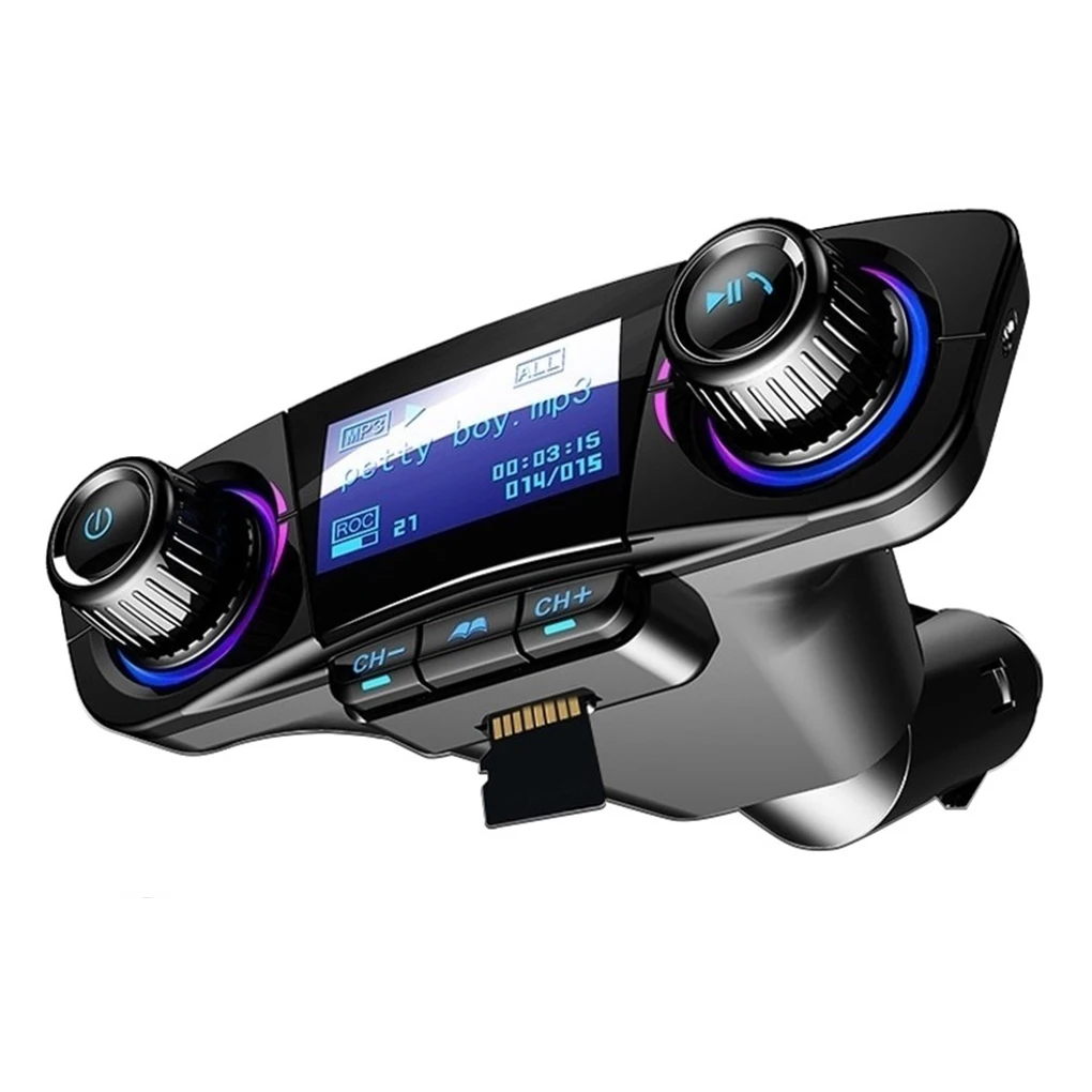 Автомобильный MP3-плеер с ЖК-экраном 1,3 дюйма, Bluetooth, громкая связь, динамик, 2 USB порта, зарядное устройство, управление эквалайзером