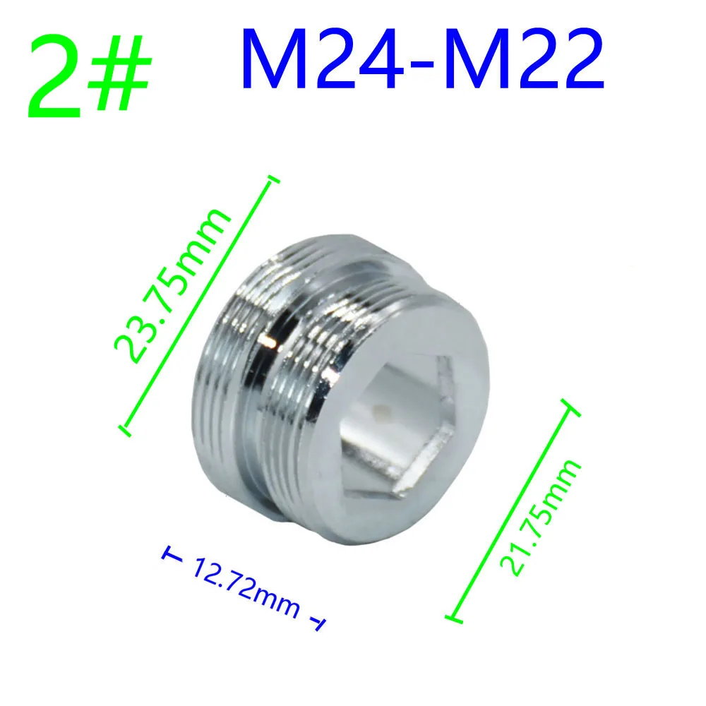 Silver 1/2" M16 M17 M18 M19 M20 M22 M24 M28 M32 Thread Connector Brass For Faucet Conversion Repair Tap Adapter 1pc