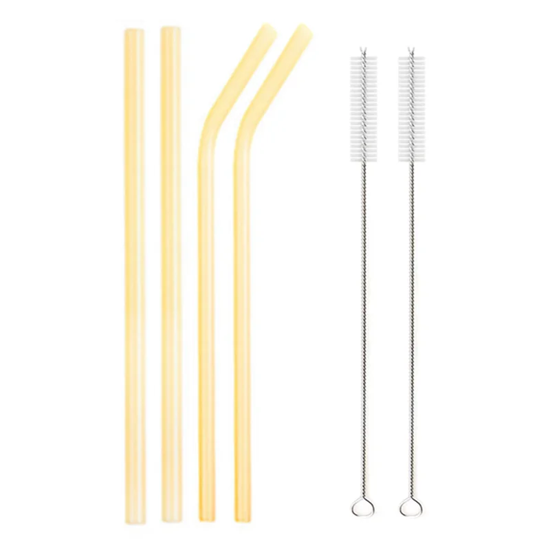 Eco-Friendly Multi-Color Glass Straws Set - Reusable and Healthy Drinking Straws