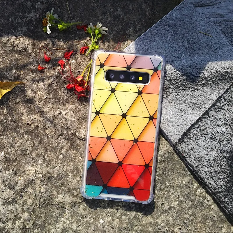 C Винтажный Золотой Фольга цветок мягкий чехол для телефона для samsung Note 10 Plus Note 10 Note 9 Note 8 S9 Plus S8 Plus S10 Plus Модный чехол - Цвет: C