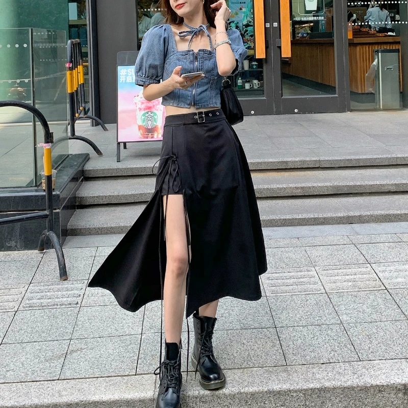 long black skirt summer outfit