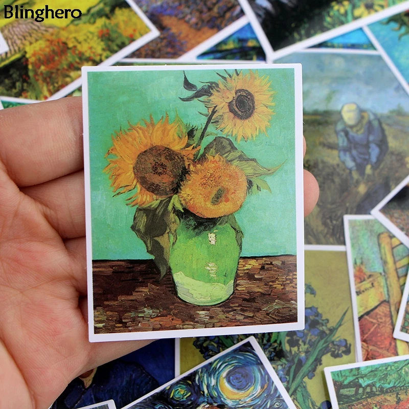 Blinghero Van Gogh Stickers 36Pcs/set Painting Stickers Stationery Stickers Laptop Luggage Stickers Decals For Colletion BH0303