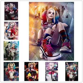 

5D Diy Full Round Diamond painting Harley Quinn Suicide Squad Embroidery Round diamond Superhero cross stitch Mosaic Home Decor