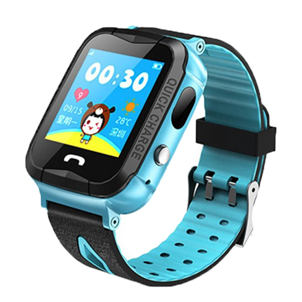 blue LBS English Детские Смарт-часы водонепроницаемый gps-камера фонарик SOS Вызов местоположения сенсорный экран анти-потеря трекер интеллектуальные часы - Цвет: blue LBS English