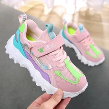 

New Breathable Cute Girls Princess Shoes Mesh Soft Bottom Sports Sneakers for Kids Pink Purple Girls Running Sneakers for Kids