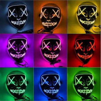 

Led Mask Rave Party Masque Masquerade Masks Neon Maske Light Glowing Costume Cosplay Horror Led Light up Mask Maska