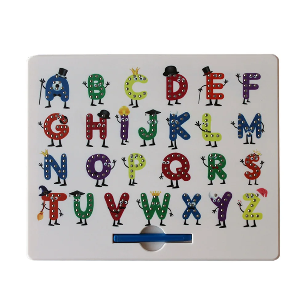 

Educational Portable Drawing Board Numbers Children Toy Steel Beads Gift Pad Magnetic Letters