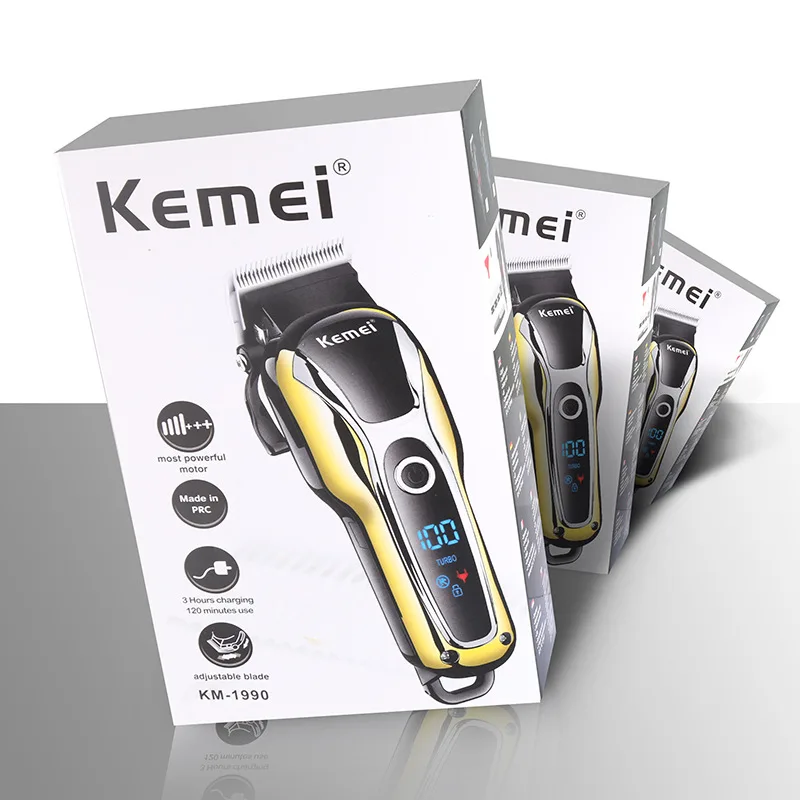 

Kemei Rechargeable Hair Clipper Professional Trimmer LCD Cordless Beard Trimmer Men's Electric Cutter Hair Cutting Machine 45D