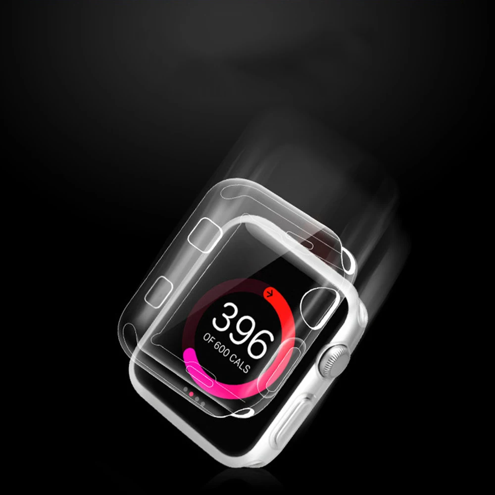Прозрачный защитный чехол все включено для Apple Watch 5, 4, 40 мм, 44 мм, 360, прозрачный чехол из ТПУ, полный Чехол для Iwatch 3, 2, 1, 38 мм, 42 мм