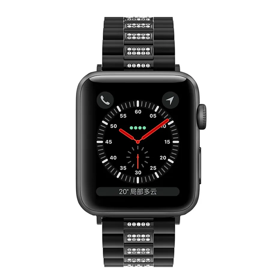 Алмазный ремешок для наручных часов Apple Watch серии 1 2 3 4 Нержавеющая сталь металлическая бабочка туфли с ремешком и пряжкой ремешок для