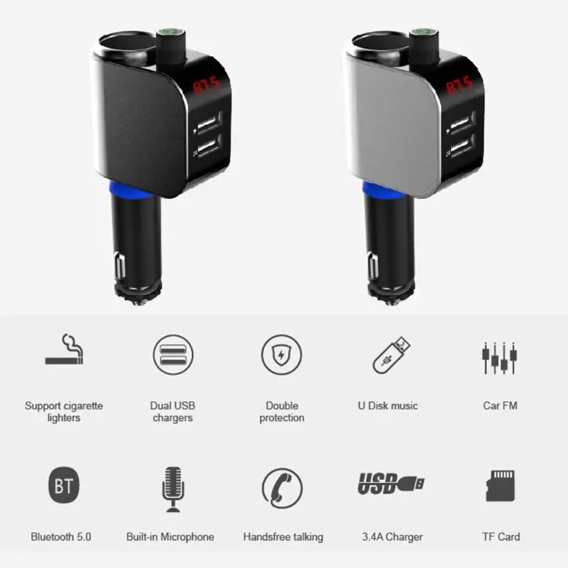 AD909 Bluetooth fm-передатчик продуманное производство длительный прочный автомобильный комплект громкой связи MP3 музыкальный плеер розетка