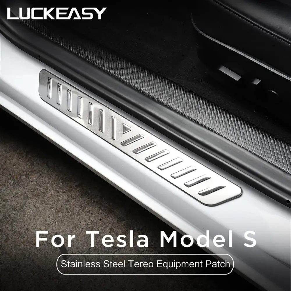 LUCKEASY защитный порог для Tesla Model 3 2017 2020 нержавеющая сталь отдельно стоящий без