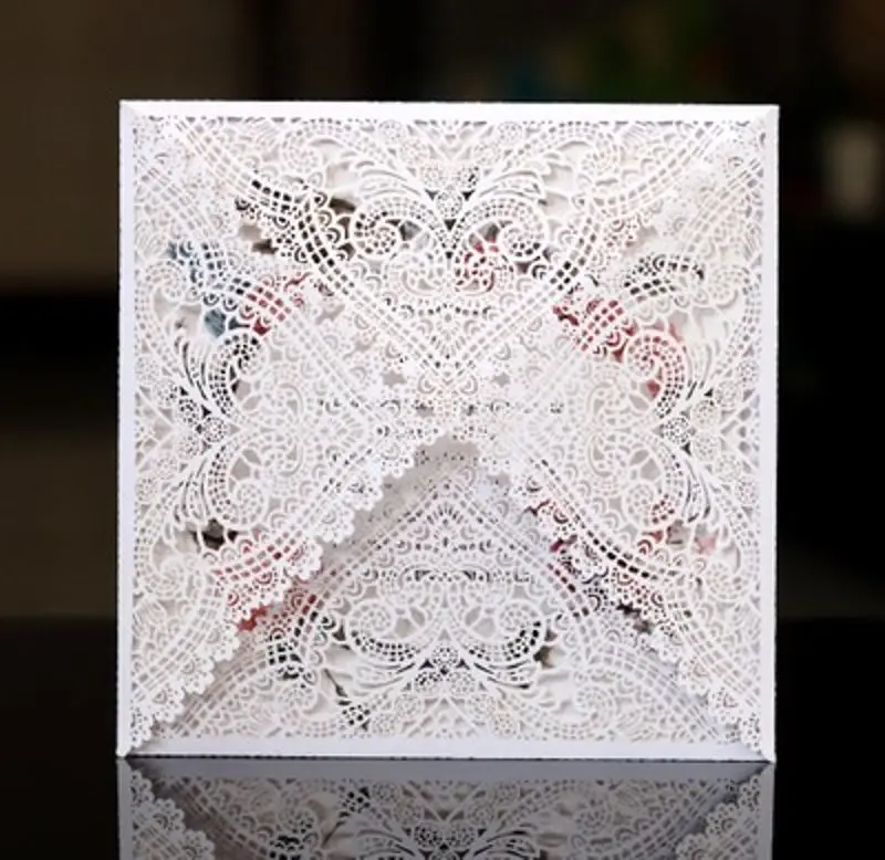 

50pcs 50pcs Wedding Invitation Cards Laser Cut Party Invitations with Blank Inner Kraft Card Inserts for Wedding Baby Shower