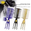 1PC Retro Oil Head Fork Back Two Comb Hairdressing Plastic Comb Men's Styling Flat Wide Tooth Barber G0417 ► Photo 1/5