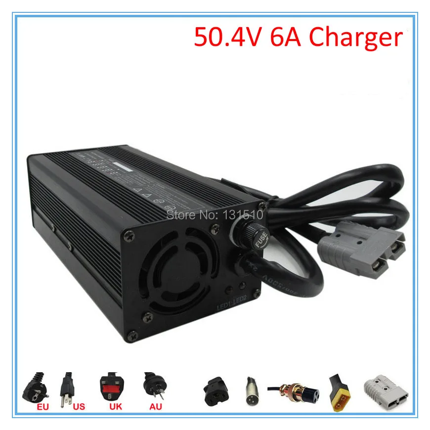 360W 48V 12S литий-ионный вывод зарядного устройства 50,4 V 6A литий-ионное зарядное устройство 48V 6A зарядное устройство используется для 48V электрический велосипед батарея