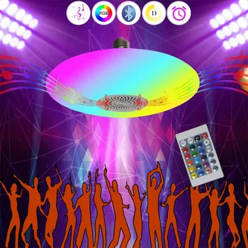 

Smart Ceiling LED Lamp Musical RGB Light with Bluetooth Speaker, E27 Base, APP & Remote Control, Indoor Party Lighting