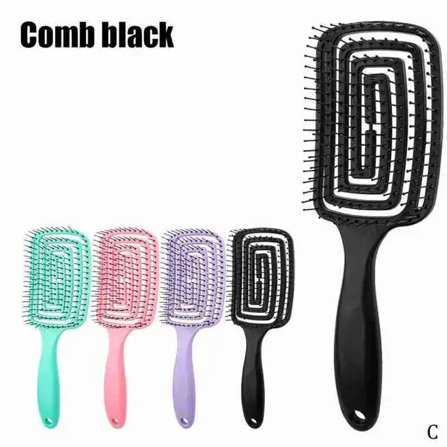 Hair Scalp Massage Comb Hairbrush Bristle Nylon Women Wet Curly Detangle Hair Brush For Salon Hairdressing Tool C