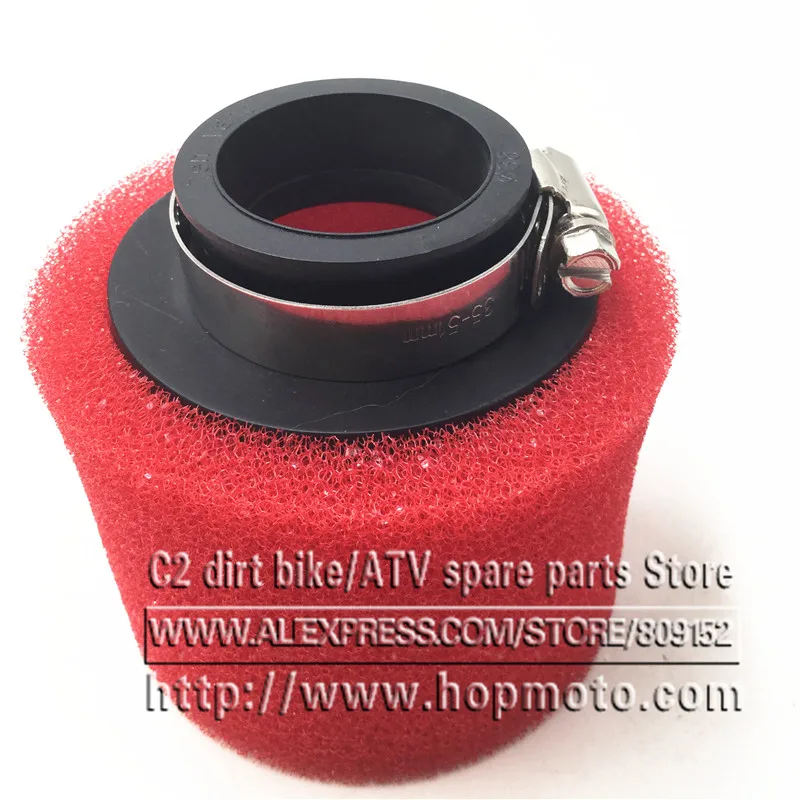 Black and Red Straight Neck Foam Air Filter 35mm 38mm 42mm 45mm 48mm 58mm Sponge Cleaner Moped Scooter Dirt Pit Bike Motorcycle