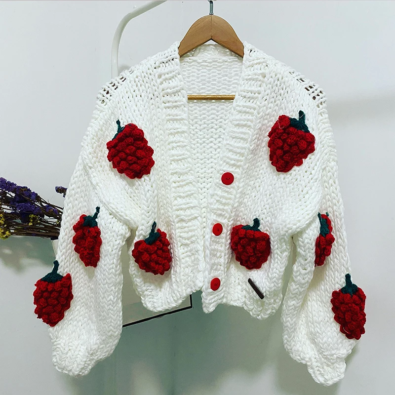 MosiMolly Cardigan Women Sweater Handmade Flower Sweater Cardigan Women Jumper Knitting Coats Outerwear 2021 pink cardigan