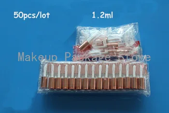 

50pcs/lot 1.2ML Mini Plastic Lip Gloss Tube with Rose Gold Cap, Small Clear Empty Lipstick/Lip Balm Refillable Sample Bottle