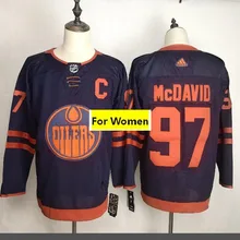 Сшитая футболка Edmonton для женщин и взрослых#97 Connor McDavid#29 Leon Draisaitl#93 Nugent-Hopkins