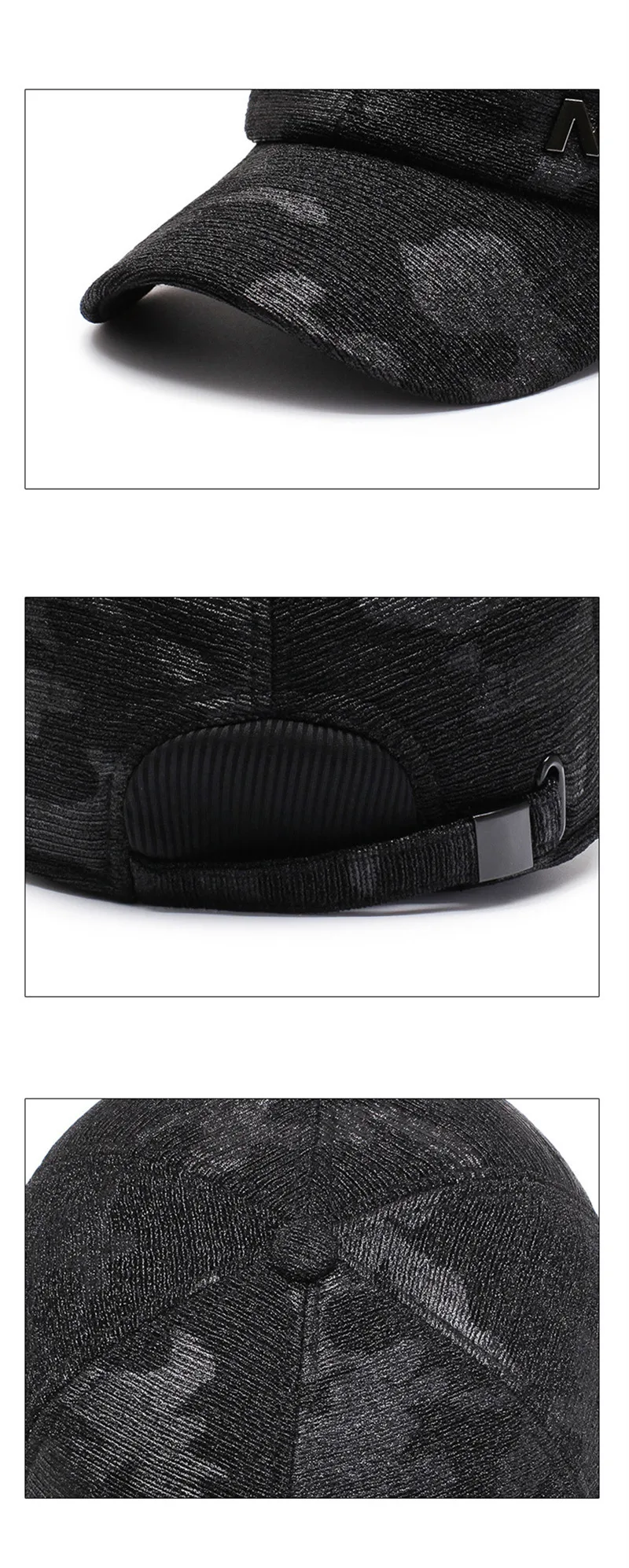 XdanqinX Autumn And Winter New Hats Men's Cotton Baseball Caps Adjustable Size Middle-aged Earmuffs Sports Cap Snapback Hat