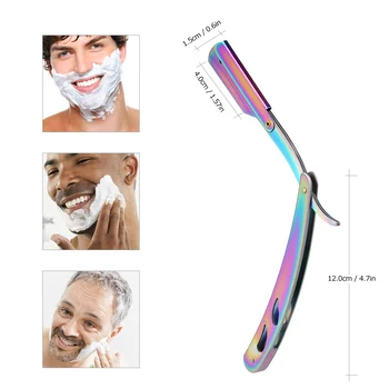 

Stainless Steel Razor Straight Edge Shaving Razor Folding Barber Razor Hair Eyebrow Beard Shaver Shaving Tool