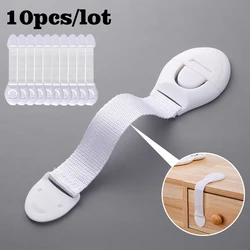 Serrure de porte en plastique 10 pièces, dispositif de sécurité pour bébé, Protection de la maison, armoire, toilettes, serrure de sécurité, sangles de porte 