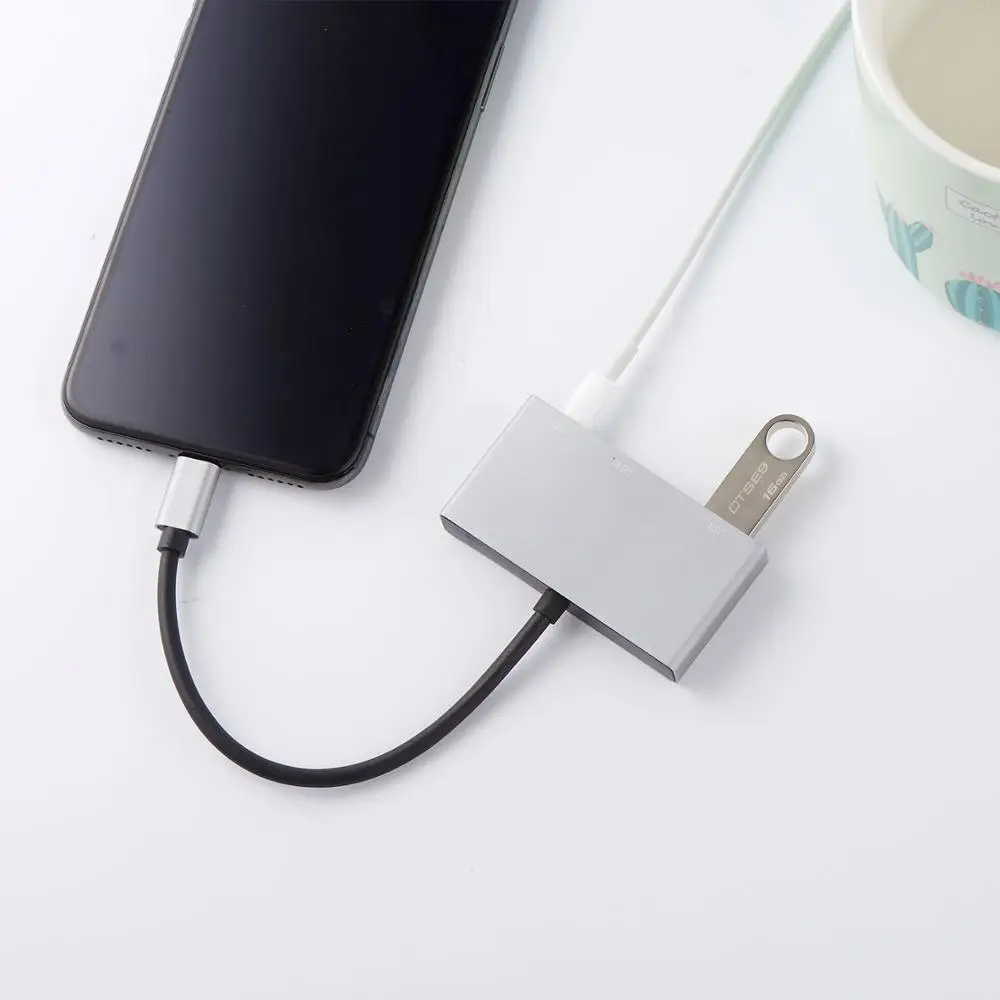 Продажа Двойной font b USB b font A порт Женский Кабель адаптер с 8Pin интерфейс питания Зарядка синхронизация передачи данных для iOS 9 до 12 iPhone iPad Mini
