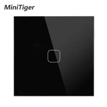 

EU Standard Touch Switch 1 Gang 1 Way wall Light Touch Screen Switch Crystal Glass Panel With LED