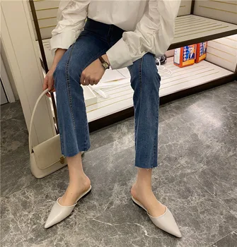 

2020 Spring and Summer Women's Pointed-Toe Flat Sandals Nursing Wear Women's Slippers Closed-toe Slipper Closed-toe Drag 2020
