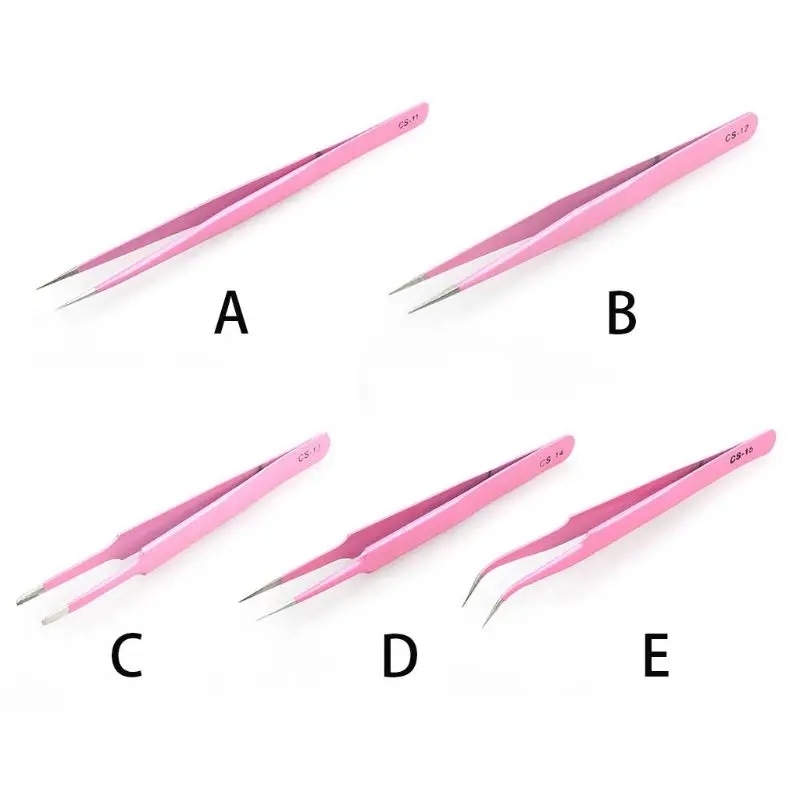 Eyelash Extension Straight Bend Tweezers Stainless Steel Macaron Candy