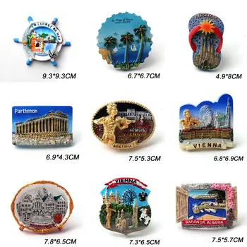 

Resin Fridge Magnet spain west indies Greece vienna albania Souvenir Refrigerator Magnetic Craft Home Decor