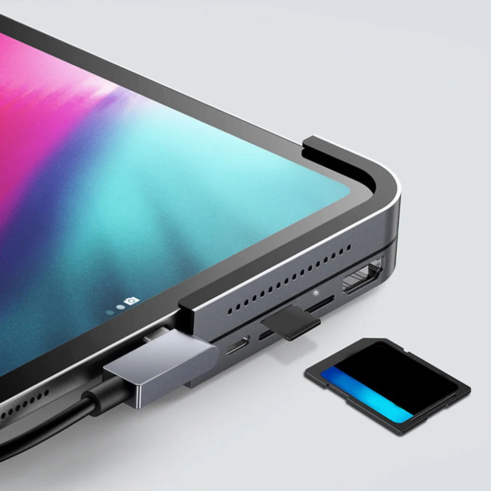 Офисный HDMI адаптер Mini USB 3,0 высокая эффективность Тип C концентратор 3,5 мм Aux планшет ноутбук 6 в 1 Передача данных алюминиевый сплав