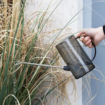 

Patio Sprinkling Plastic Transparent Durable Stainless Steel Household Pot Gardening Tools Long Mouth Plant Watering Can Flowers