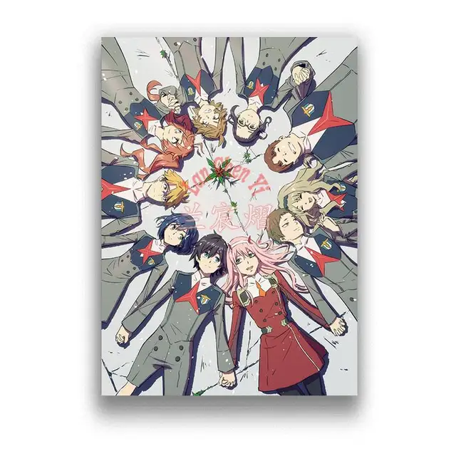 Japan Romance Sci-Fi Mecha Darling in The Franxx Anime Zero Two Poster  Polyester Wall Art Tapestry Decorative Bedroom - AliExpress