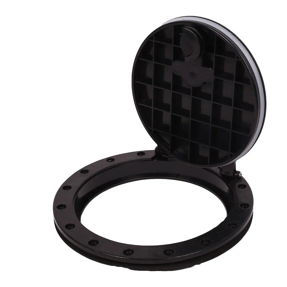 

10" ABS Anti-slip Hand Hole Plastic Round Marine Boat RV Hatch Cover White/Black Screw Out Deck Inspection Plate